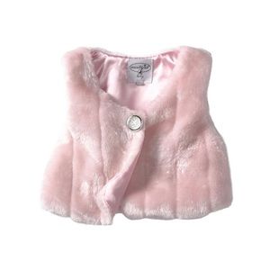 NEW Mud Pie Pink Faux Fur Vest 12-18 Months